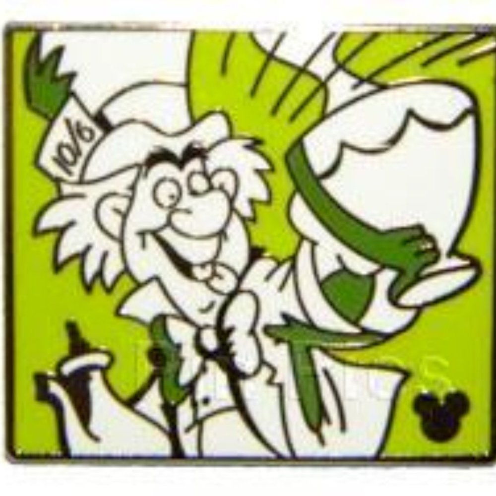 ALICE IN WONDERLAND Disney Pin 82310 Mad Hatter Comic DLR 2011 Hidden Mickey‎
